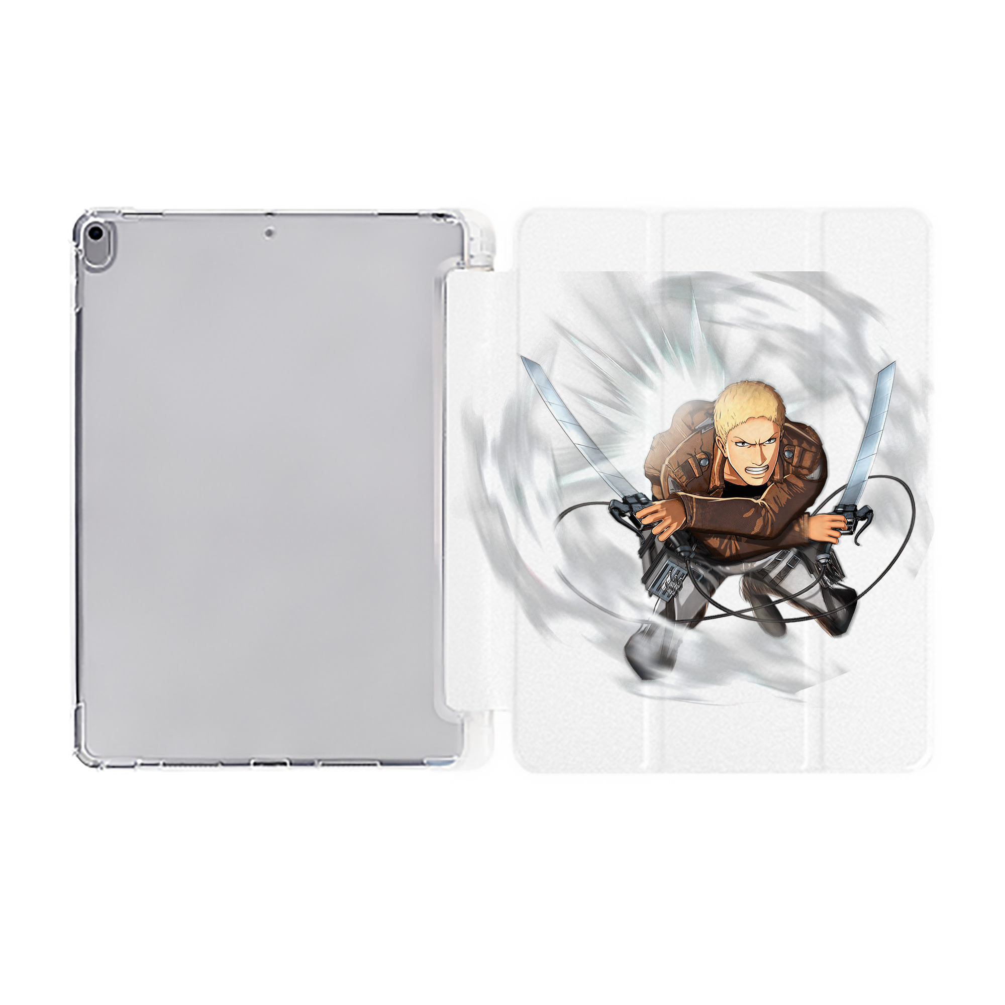 （画像用） 進撃の巨人 ライナー・ブラウン Attack on Titan Reiner Braun IPad ケース ペン収納付き 三つ折りスタンド PUレザー×シリコン 対応機種9.5/10.5/10.9インチ